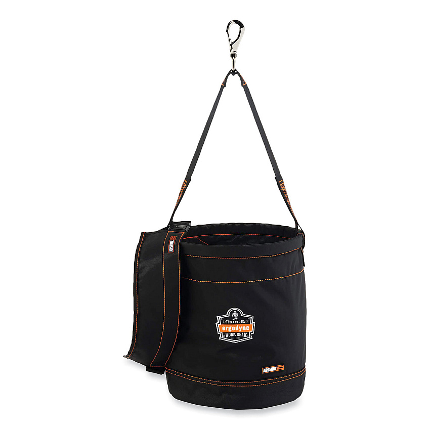 ergodyne Arsenal 5970T Swiveling Hook Nylon Hoist Bucket + Top, 100 lb, Black (EGO14870)