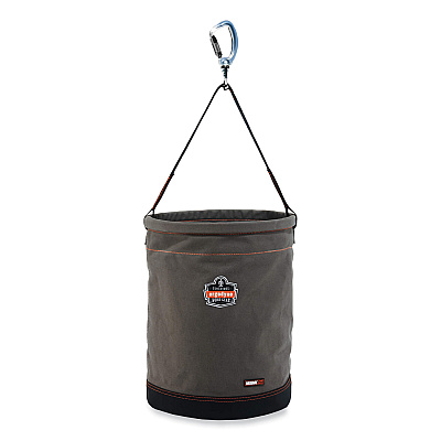 ergodyne Arsenal 5945 Extra-Large Swiveling Carabiner Canvas Hoist Bucket, 150 lb, Gray (EGO14945)