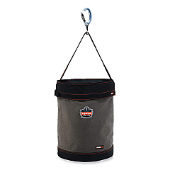 ergodyne Arsenal 5945T Extra-Large Swiveling Carabiner Canvas Hoist Bucket and Top, 150 lb, Gray (EGO14845)