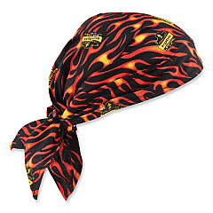 ergodyne Chill-Its 6710CT Cooling PVA Tie Bandana Triangle Hat, One Size Fits Most, Flames (EGO12588)