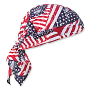 ergodyne Chill-Its 6710 Cooling Embedded Polymers Tie Bandana Triangle Hat, One Size Fits Most, Stars and Stripes (EGO12323)