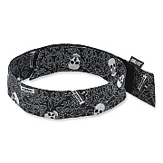 ergodyne Chill-Its 6705 Cooling Embedded Polymers Hook and Loop Bandana Headbnd, One Size Fit Most, Skulls (EGO12349)