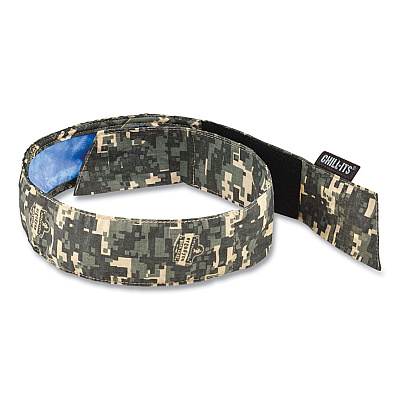 ergodyne Chill-Its 6705CT Cooling PVA Hook and Loop Bandana Headband, One Size Fits Most, Camo (EGO12572)