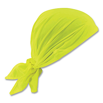 ergodyne Chill-Its 6710CT Cooling PVA Tie Bandana Triangle Hat, One Size Fits Most, Lime (EGO12586)