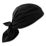 ergodyne Chill-Its 6710CT Cooling PVA Tie Bandana Triangle Hat, One Size Fits Most, Black (EGO12585)