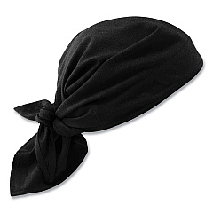 ergodyne Chill-Its 6710CT Cooling PVA Tie Bandana Triangle Hat, One Size Fits Most, Black (EGO12585)