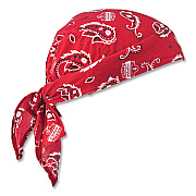 ergodyne Chill-Its 6710 Cooling Embedded Polymers Tie Bandana Triangle Hat, One Size Fit Most, Red Western (EGO12325)