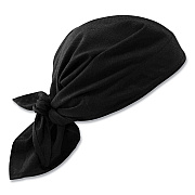 ergodyne Chill-Its 6710 Cooling Embedded Polymers Tie Bandana Triangle Hat, One Size Fits Most, Black (EGO12335)