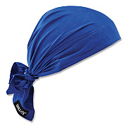 ergodyne Chill-Its 6710 Cooling Embedded Polymers Tie Bandana Triangle Hat, One Size Fits Most, Solid Blue (EGO12327)