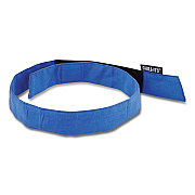 ergodyne Chill-Its 6705 Cooling Embedded Polymers Hook and Loop Bandana Headband, One Size Fits Most, Solid Blue (EGO12317)