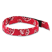 ergodyne Chill-Its 6705 Cooling Embedded Polymers Hook and Loop Bandana Headband, One Size Fits Most, Red Western (EGO12315)