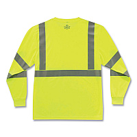 ergodyne GloWear 8391 Class 3 Hi-Vis Long Sleeve Shirt, Polyester, Lime, 3X-Large (EGO21707)