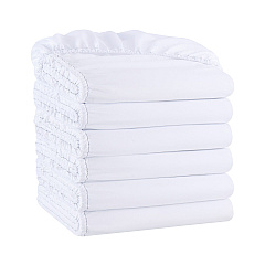 Host & Home Microfiber Fitted Sheets - Queen - White W/ Blue Hem, Case Of 24 (MFS-608012)