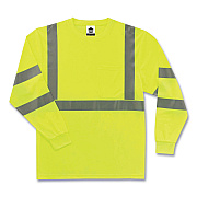 ergodyne GloWear 8391 Class 3 Hi-Vis Long Sleeve Shirt, Polyester, Lime, 2X-Large (EGO21706)