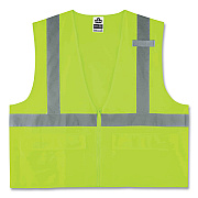 ergodyne GloWear 8225Z Class 2 Standard Solid Vest, Polyester, Lime, 2X-Large/3X-Large (EGO21167)