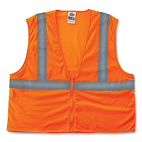 ergodyne GloWear 8205Z Class 2 Super Economy Mesh Vest, Polyester, Orange, Small/Medium (EGO20983)