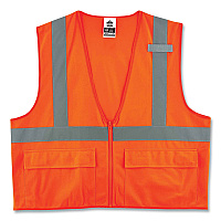 ergodyne GloWear 8225Z Class 2 Standard Solid Vest, Polyester, Orange, Small/Medium (EGO21153)