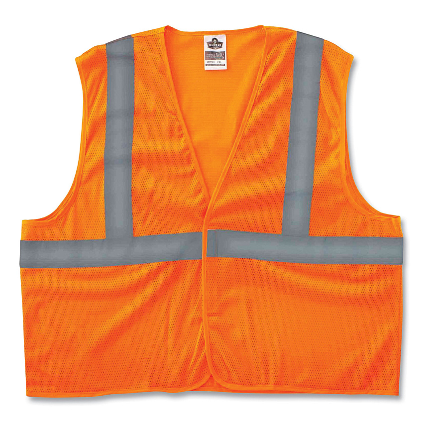 ergodyne GloWear 8205HL Class 2 Super Economy Mesh Vest, Polyester, Orange, X-Small (EGO20961)