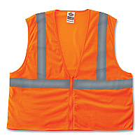 ergodyne GloWear 8205Z Class 2 Super Economy Mesh Vest, Polyester, Orange, 2X-Large/3X-Large (EGO20987)