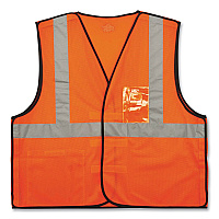 ergodyne GloWear 8216BA Class 2 Breakaway Mesh ID Holder Vest, Polyester, 4X-Large/5X-Large, Orange (EGO21089)