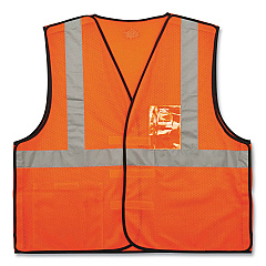 ergodyne GloWear 8216BA Class 2 Breakaway Mesh ID Holder Vest, Polyester, 4X-Large/5X-Large, Orange (EGO21089)