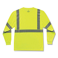ergodyne GloWear 8391 Class 3 Hi-Vis Long Sleeve Shirt, Polyester, Lime, 5X-Large (EGO21709)
