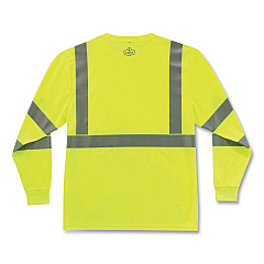ergodyne GloWear 8391 Class 3 Hi-Vis Long Sleeve Shirt, Polyester, Lime, 5X-Large (EGO21709)