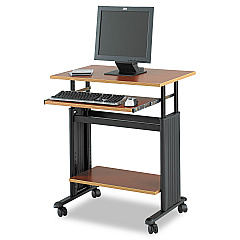 Safco Muv 28" Adjustable-Height Desk, 29.5" x 22" x 29" to 34", Cherry/Black (SAF1925CY)