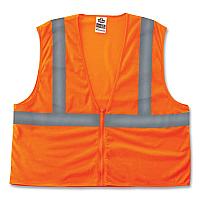 ergodyne GloWear 8205Z Class 2 Super Economy Mesh Vest, Polyester, Orange, Large/X-Large (EGO20985)