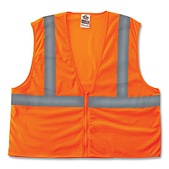 ergodyne GloWear 8205Z Class 2 Super Economy Mesh Vest, Polyester, Orange, Large/X-Large (EGO20985)