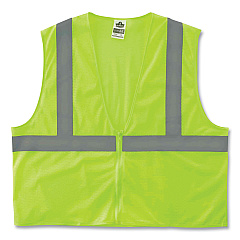 ergodyne GloWear 8205Z Class 2 Super Economy Mesh Vest, Polyester, Lime, Large/X-Large (EGO20995)