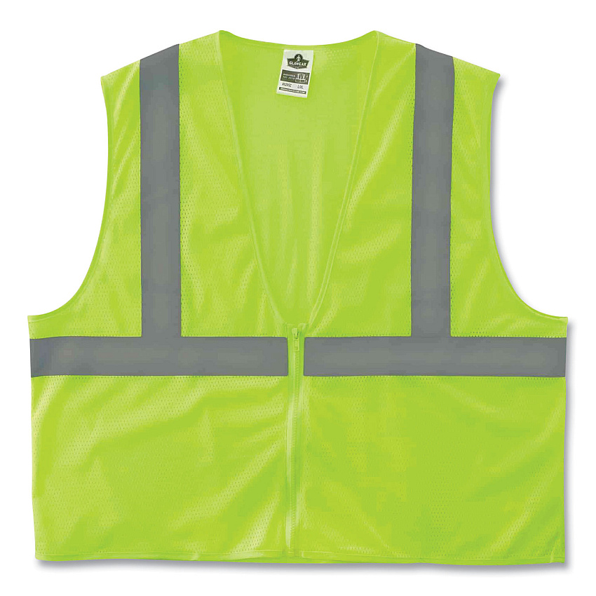 ergodyne GloWear 8205Z Class 2 Super Economy Mesh Vest, Polyester, Lime, Large/X-Large (EGO20995)