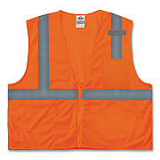 ergodyne GloWear 8210Z Class 2 Economy Mesh Vest, Polyester, Orange, 4X-Large/5X-Large (EGO21049)