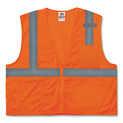 ergodyne GloWear 8210Z Class 2 Economy Mesh Vest, Polyester, Orange, X-Small (EGO21041)