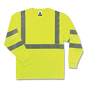 ergodyne GloWear 8391 Class 3 Hi-Vis Long Sleeve Shirt, Polyester, Lime, 4X-Large (EGO21708)
