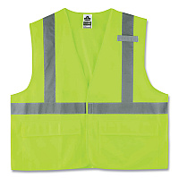 ergodyne GloWear 8225HL Class 2 Standard Solid Hook and Loop Vest, Polyester, Lime, 2X-Large/3X-Large (EGO21187)