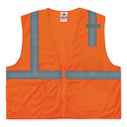 ergodyne GloWear 8210Z Class 2 Economy Mesh Vest, Polyester, Orange, 2X-Large/3X-Large (EGO21047)