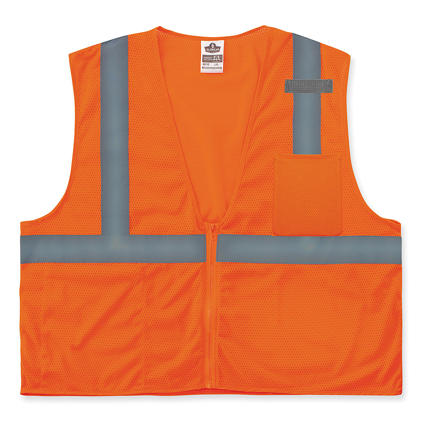ergodyne GloWear 8210Z Class 2 Economy Mesh Vest, Polyester, Orange, 2X-Large/3X-Large (EGO21047)