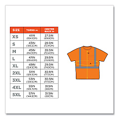 ergodyne GloWear 8289 Class 2 Hi-Vis T-Shirt, Polyester, Orange, 5X-Large (EGO21519)