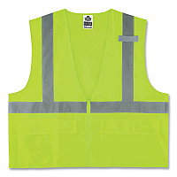 ergodyne GloWear 8225Z Class 2 Standard Solid Vest, Polyester, Lime, Small/Medium (EGO21163)