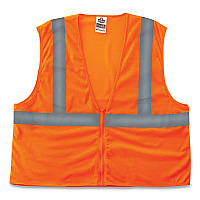ergodyne GloWear 8205Z Class 2 Super Economy Mesh Vest, Polyester, Orange, 4X-Large/5X-Large (EGO20989)