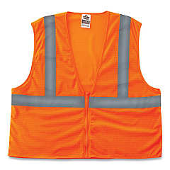 ergodyne GloWear 8205Z Class 2 Super Economy Mesh Vest, Polyester, Orange, 4X-Large/5X-Large (EGO20989)