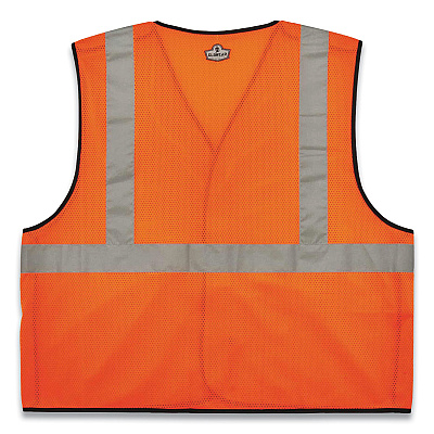 ergodyne GloWear 8216BA Class 2 Breakaway Mesh ID Holder Vest, Polyester, Small/Medium, Orange (EGO21083)