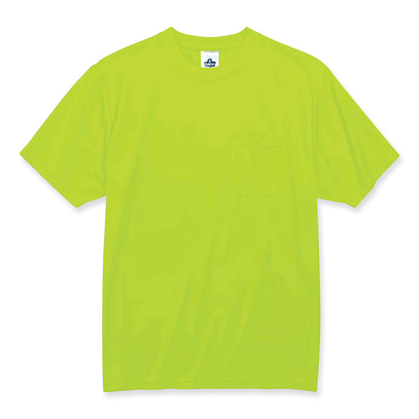 ergodyne GloWear 8089 Non-Certified Hi-Vis T-Shirt, Polyester, 4X-Large, Lime (EGO21558)