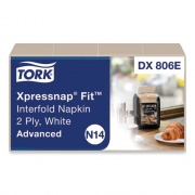 Tork Xpressnap Fit Interfold Dispenser Napkins, 2-Ply, 6.5 x 8.39, Natural, 120/Pack, 36 Packs/Carton (DX806E)