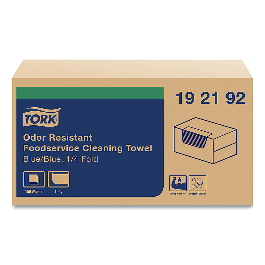 Tork Foodservice Cloth, 13 x 24, Blue, 150/Carton (TRK192192)