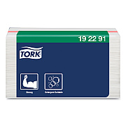 Tork Small Pack Foodservice Cloth, 1-Ply, 11.75 x 14.75, Unscented, White with Red Stripe, 50/Poly Pack, 4 Packs/Carton (TRK192291)