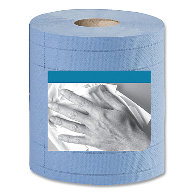 Tork Industrial Paper Wiper, 4-Ply, 11 x 15.75, Unscented, Blue, 375 Wipes/Roll, 2 Rolls/Carton (TRK13244101)