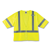 ergodyne GloWear 8320Z Class 3 Standard Zipper Vest, Polyester, Largel/X-Large, Lime (EGO22125)