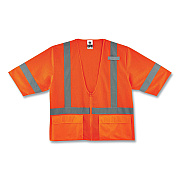 ergodyne GloWear 8320Z Class 3 Standard Zipper Vest, Polyester, 4X-Large/5X-Large, Orange (EGO22119)